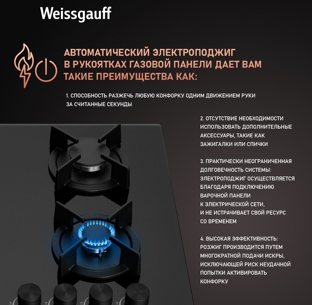 Варочная панель Weissgauff HGG 640 BGB