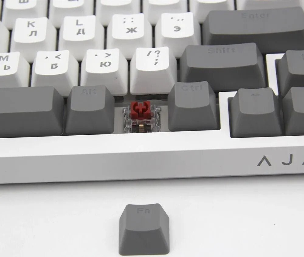 Клавиатура Ajazz AK820 (серый/белый, Ajazz Red)