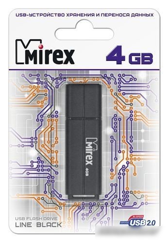 USB Flash Mirex Color Blade Line 4GB (черный) [13600-FMULBK04]
