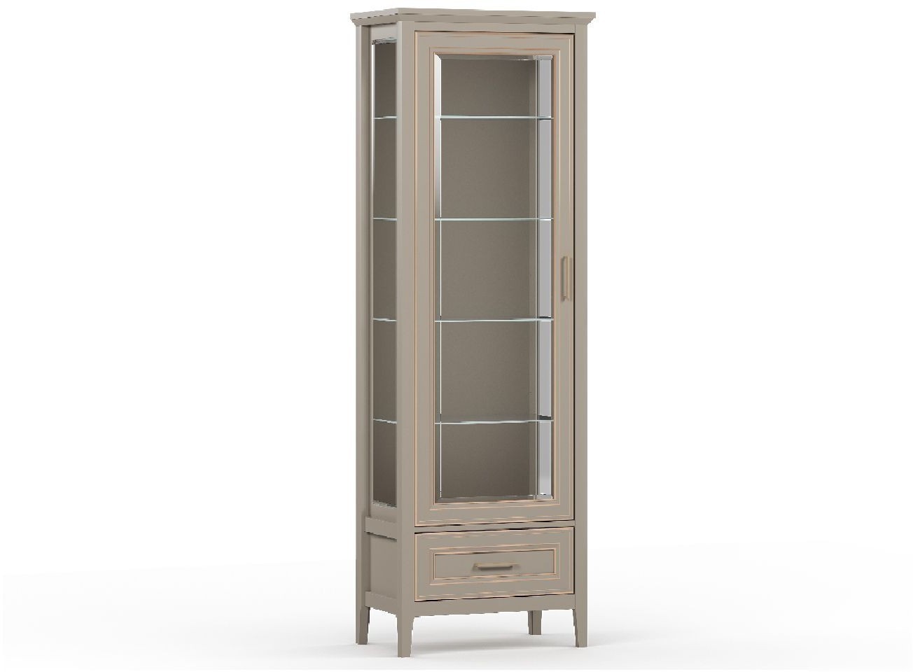 Шкаф-витрина BRW Classic REG1W1SZK (глиняный серый)