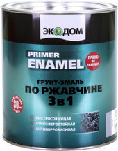 Грунт-эмаль Экодом По ржавчине 3 в 1, 0.9 кг (коричневый полумат)