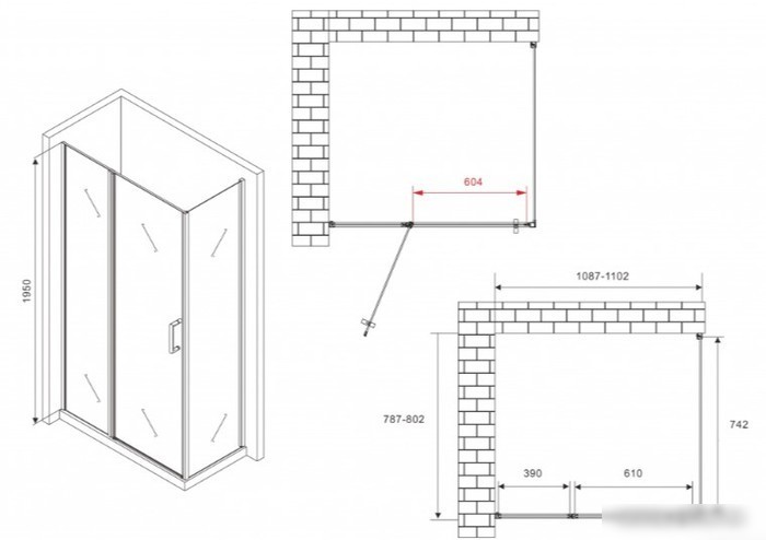 Душевой уголок Abber Sonnenstrand AG04110BS-S80B