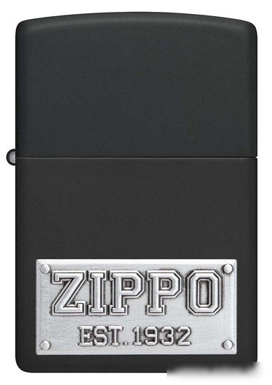 Зажигалка Zippo License Plate Black Matte 48689