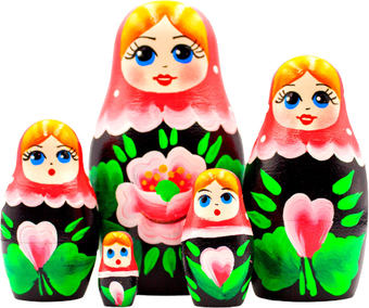 Развивающая игра Брестская Матрешка В розовом платке и сакурой (набор 5 шт)