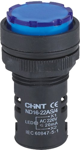 Лампа сигнальная Chint ND16-22D/2 AC/DC 230В (R) 593074 (синий)