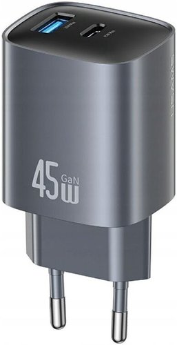 Сетевое зарядное Usams CC290 T66 45W GaN (черный)