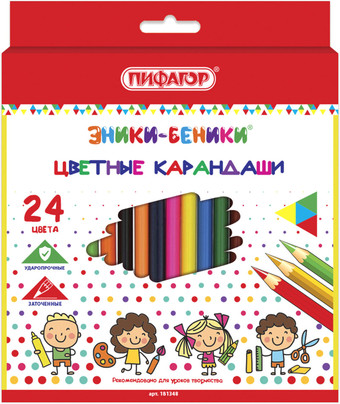Набор цветных карандашей Пифагор Эники-Беники 181348 (24 цв)