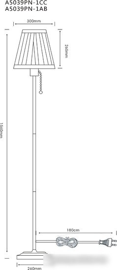 Торшер Arte Lamp Marriot A5039PN-1CC