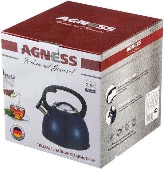 Чайник со свистком Agness 907-043