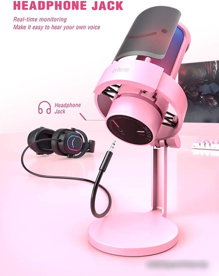 Микрофон FIFINE A8 (розовый)