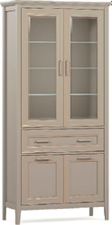 Шкаф-витрина BRW Classic REG2W2D1S (глиняный серый)