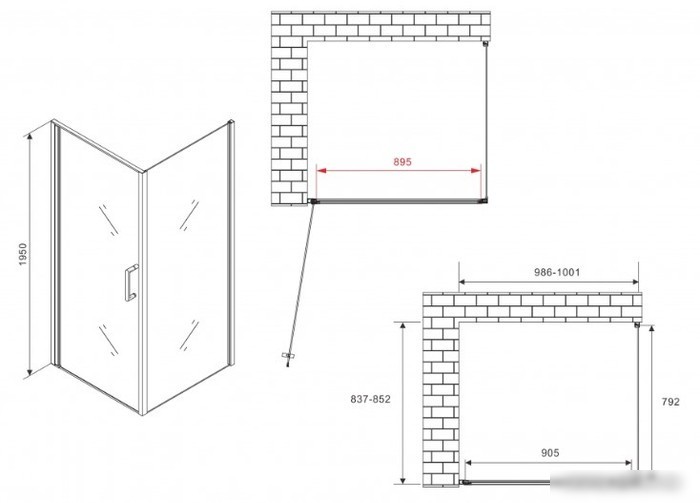 Душевой уголок Abber Sonnenstrand AG04100B-S85B