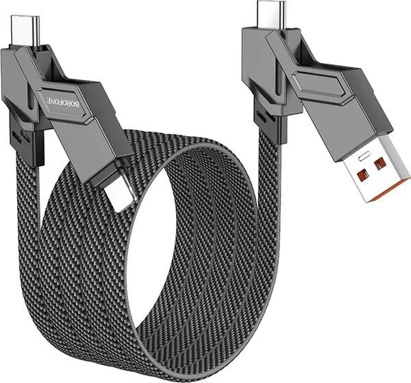 Кабель Borofone BU43 USB Type-C/Lighting - USB Type-C/USB Type-A (1.2 м, черный)