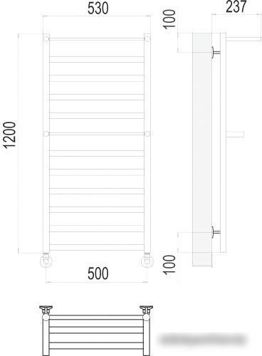 Полотенцесушитель TERMINUS Хендрикс П12 500x1200 нп