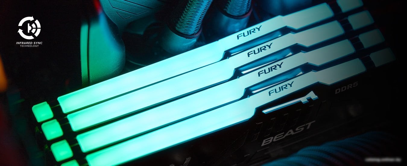 Оперативная память Kingston FURY Beast RGB 8ГБ DDR5 5600 МГц KF556C40BBA-8