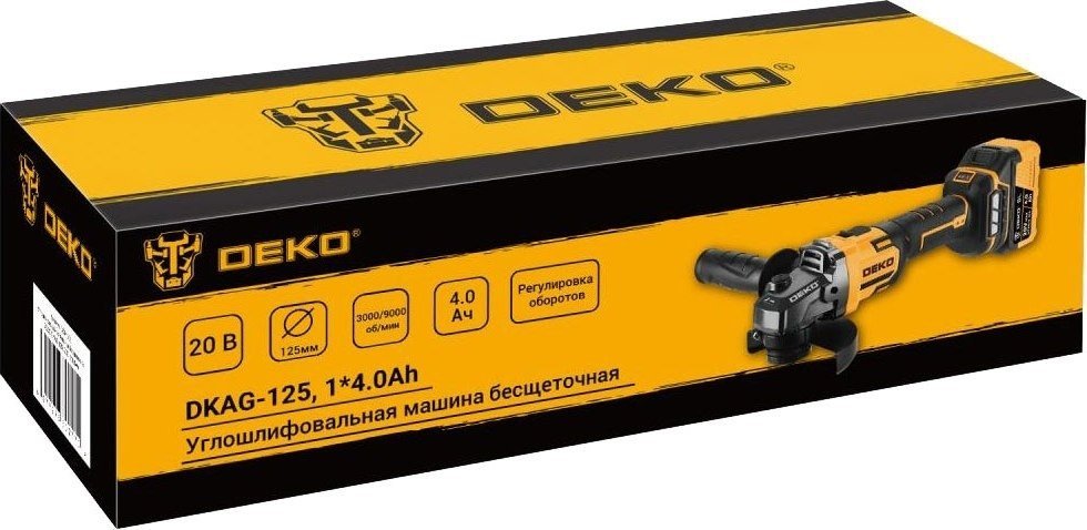 Угловая шлифмашина Deko DKAG-125 083-1063 (с 1-им АКБ)