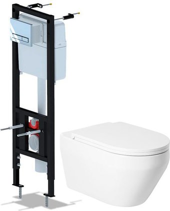 Унитаз подвесной Saniteco KW-9009W + Ани Пласт WCP4141
