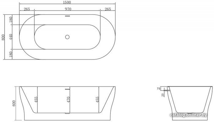 Ванна BelBagno BB405 150x80