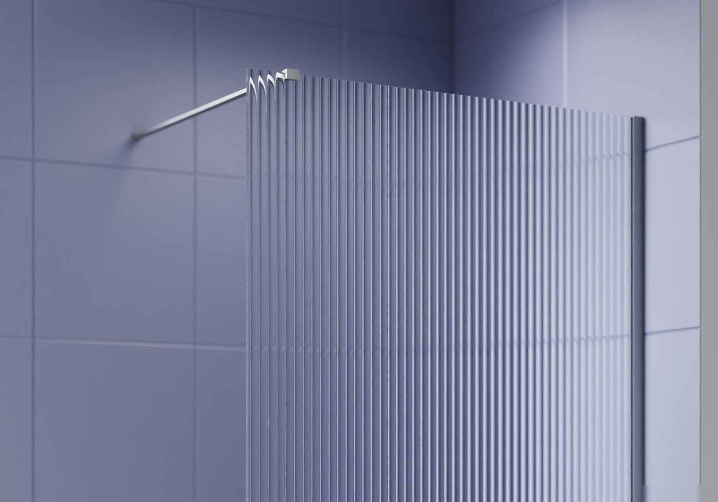 Душевая стенка Aquatek Walk in с держателем 140x200 AQ.WI.140.2GM (оружейная сталь/прозрачное рифленое стекло)