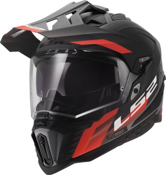 Мотошлем LS2 MX701 Explorer Hexa (L, черный/красный/серый)