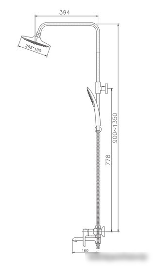 Душевая система Haiba HB24805-7 (черный)