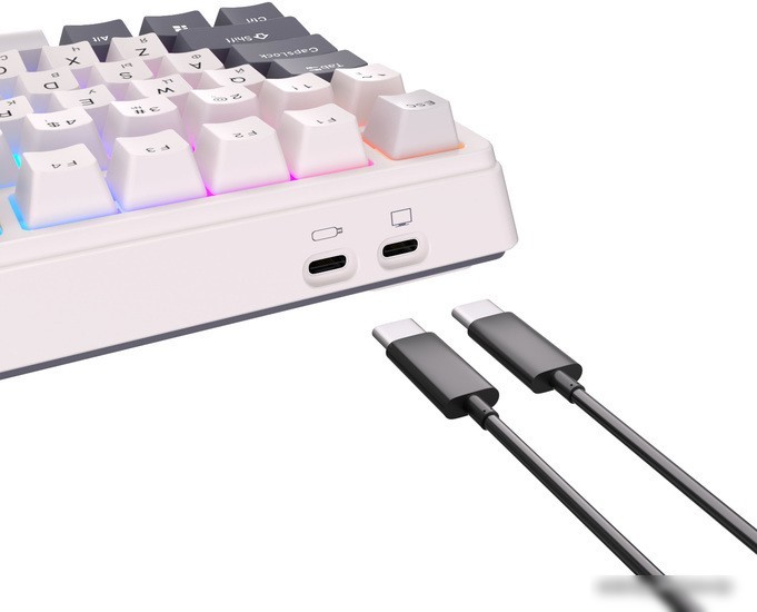 Клавиатура Royal Kludge RK-H81 RGB (белый, RK Cyan)