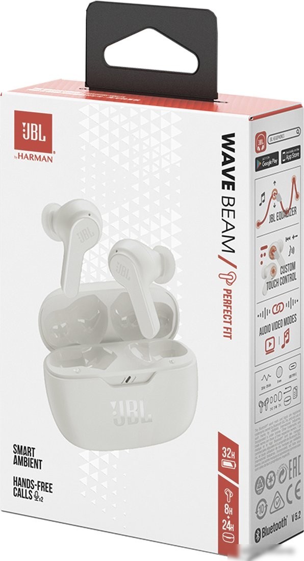 Наушники JBL Wave Beam (белый)