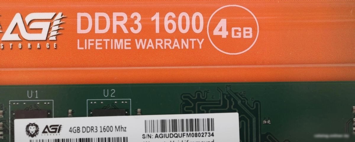 Оперативная память AGI UD128 4ГБ DDR3 1600 МГц AGI160004UD128