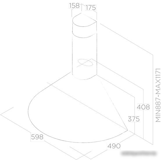 Кухонная вытяжка Elica Tonda WH F/60 2939587C