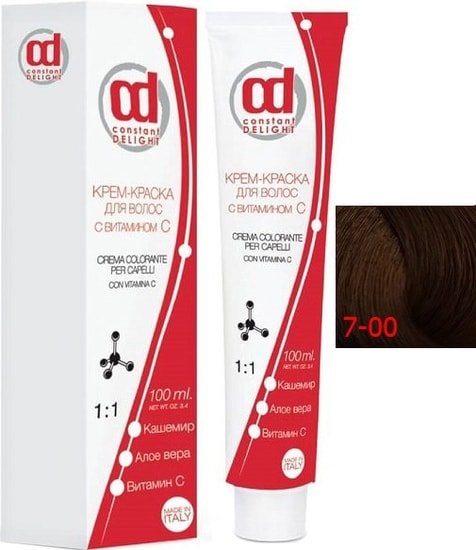 Крем-краска для волос Constant Delight Crema Colorante с витамином С 7/00 средне-русый натур. экстра