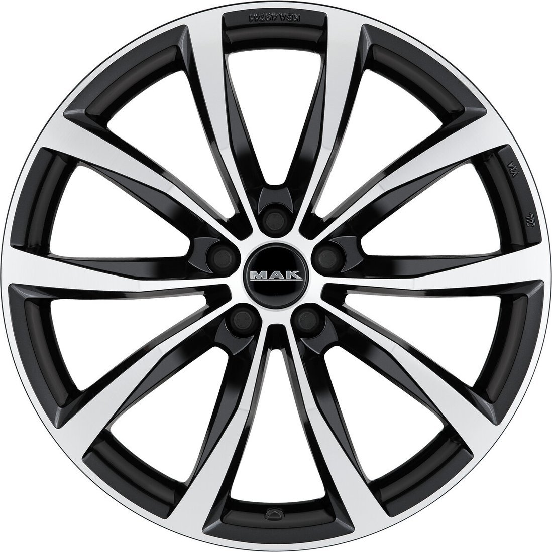 Литые диски MAK Wolf 16x6.5" 5x112мм DIA 57.1мм ET 42мм Black Mirror