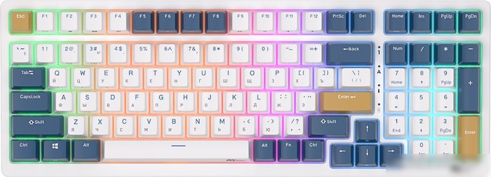 Клавиатура Royal Kludge RK98 RGB (белый/синий, RK Red)