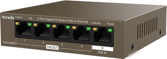 Неуправляемый коммутатор Tenda TEG1105PD
