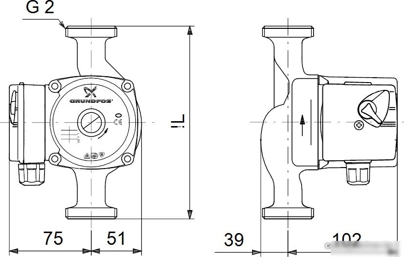 Циркуляционный насос Grundfos UPS 32-40 180