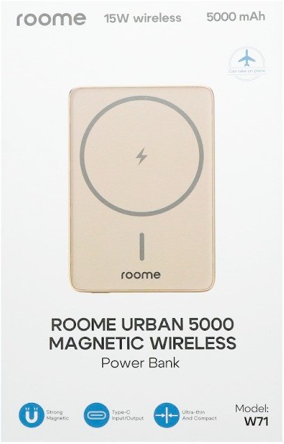 Внешний аккумулятор Roome Urban W71 5000mAh Magnetic Wireless (золотистый)