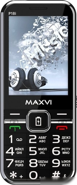 Кнопочный телефон Maxvi P18i (черный)