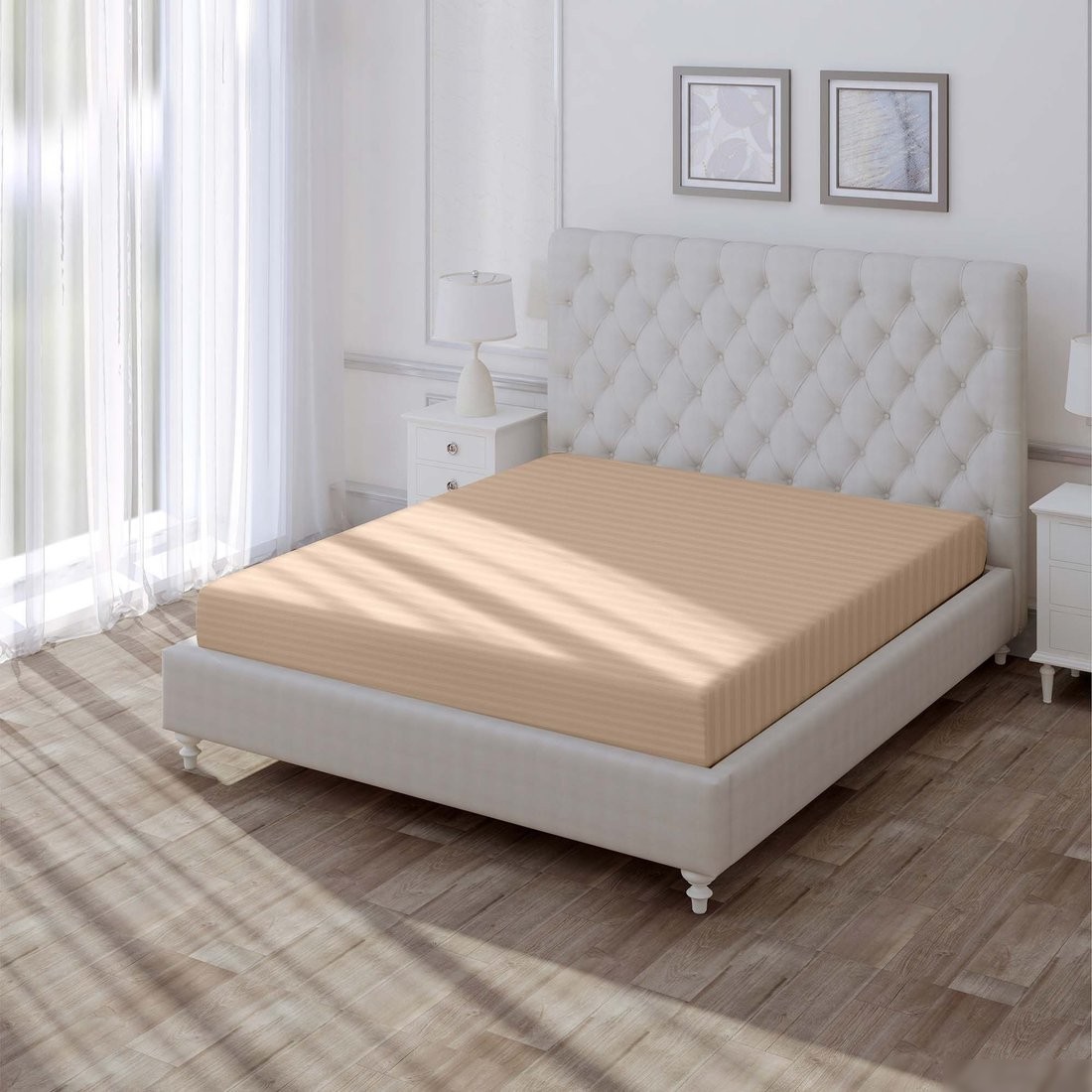 Постельное белье Verossa Stripe на резинке 140x200x20 754958 (Bronze)