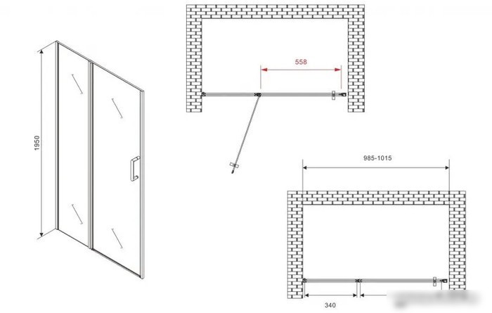 Душевая дверь Abber Sonnenstrand AG04100BS