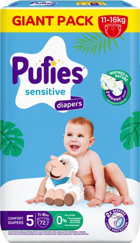 Подгузники Pufies Sensitive Junior 11-16кг (72 шт)