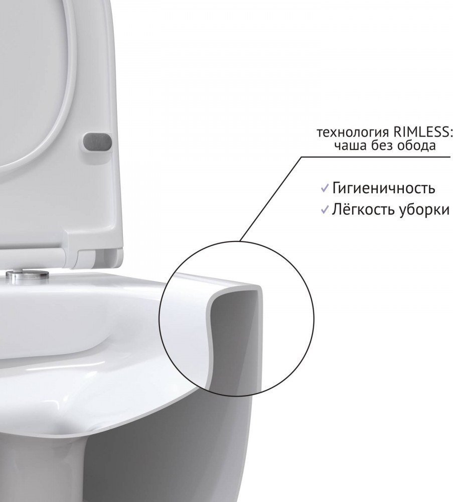 Унитаз подвесной Berges Wasserhaus OKUS с сиденьем Slim SO (микролифт)