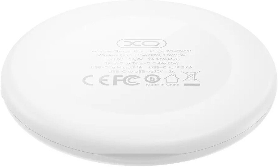 Беспроводное зарядное XO CX031 15W (белый)