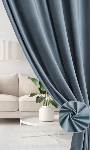Комплект штор Soft Lines Бархат 9137-А27 2.5x2.4 м (голубой, 2 шт)
