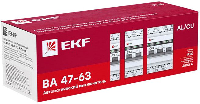 Выключатель автоматический EKF PROxima ВА 47-63 25А 3р D mcb4763-3-25D-pro
