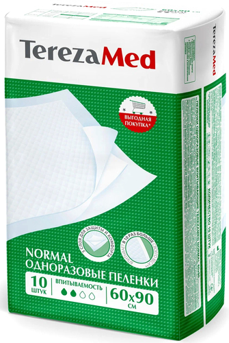Пеленки Tereza Med Впитывающие Normal 60x90 (10 шт)