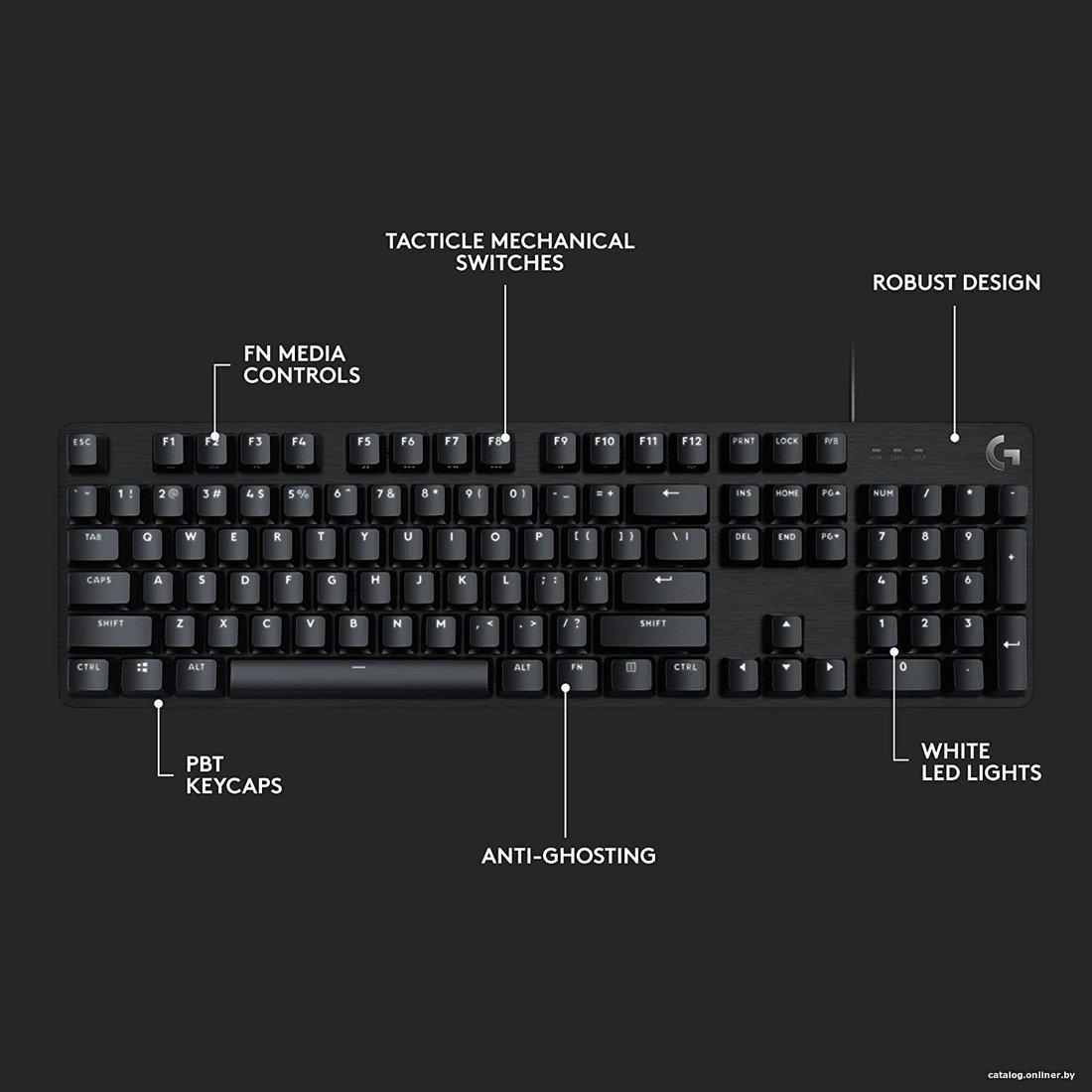 Клавиатура Logitech G412 SE 920-010440 (черный, с гравировкой)