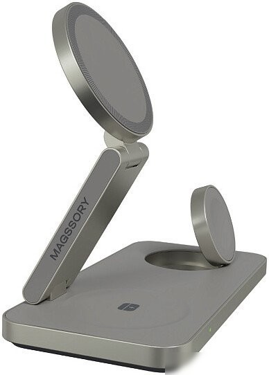 Беспроводное зарядное Magssory Yoga 3 в 1 Charging Station для Apple Qi2 WCH016t (титан)