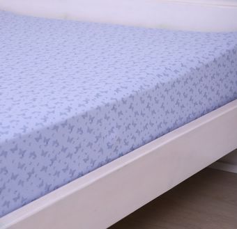 Постельное белье Luxsonia Трикотаж на резинке 120x200 2153 (бабочки сиреневый)