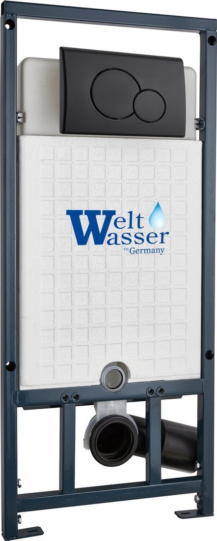 Унитаз подвесной Saniteco KW-9005W в комплекте с инсталляцией + Marberg 507 RD MT-BL + Marberg 507