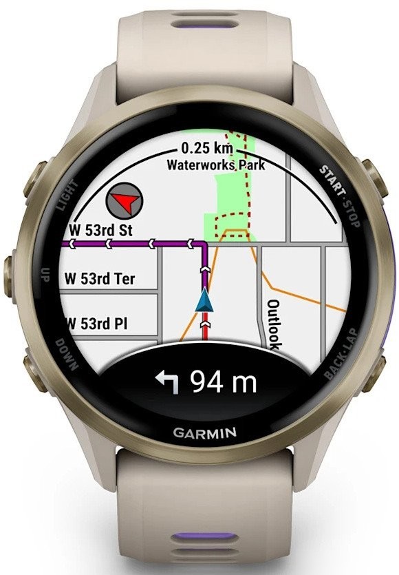 Умные часы Garmin Forerunner 970 47 мм (бежевый/фиолетовый)