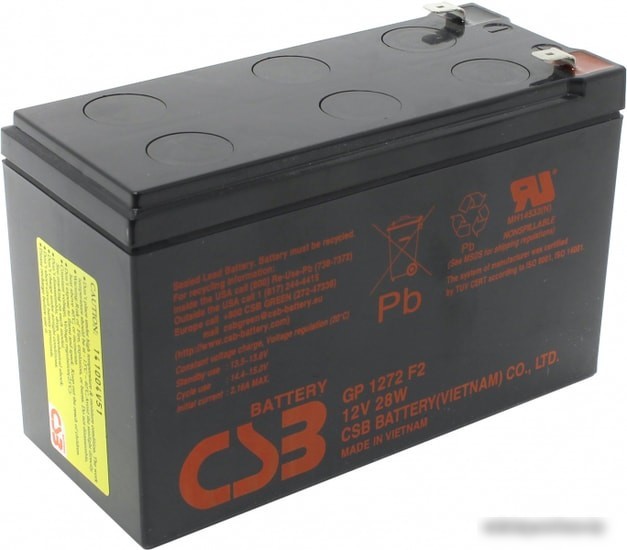 Аккумулятор для ИБП CSB GP1272 28W F2 (12В/7.2 А·ч)